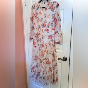 Floral Tiered Maxi Dress in Light Lavender with silver accents beautiful